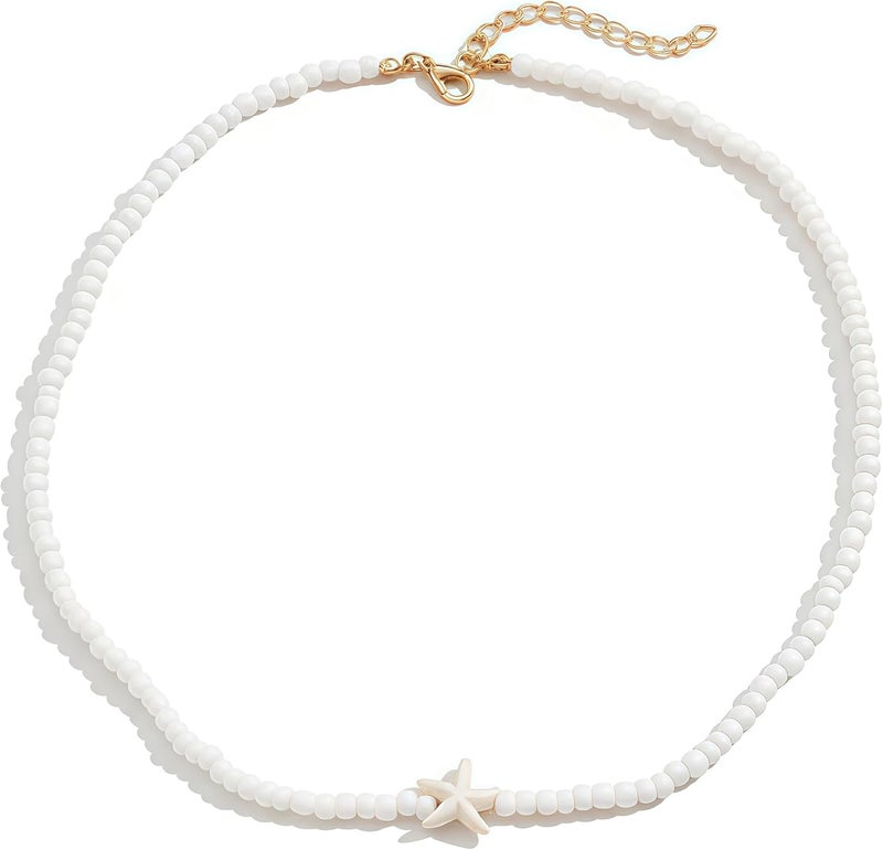 Nackiy Handmade Sea Shell Necklace for Women Summer Adjustable Natural Shell Collar Necklace - Image 1